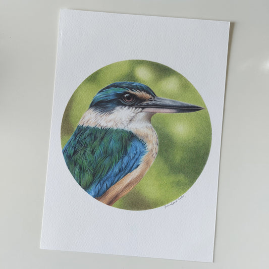 Kingfisher (Circle Series) - Joanne Bowe | New Zealand Artist