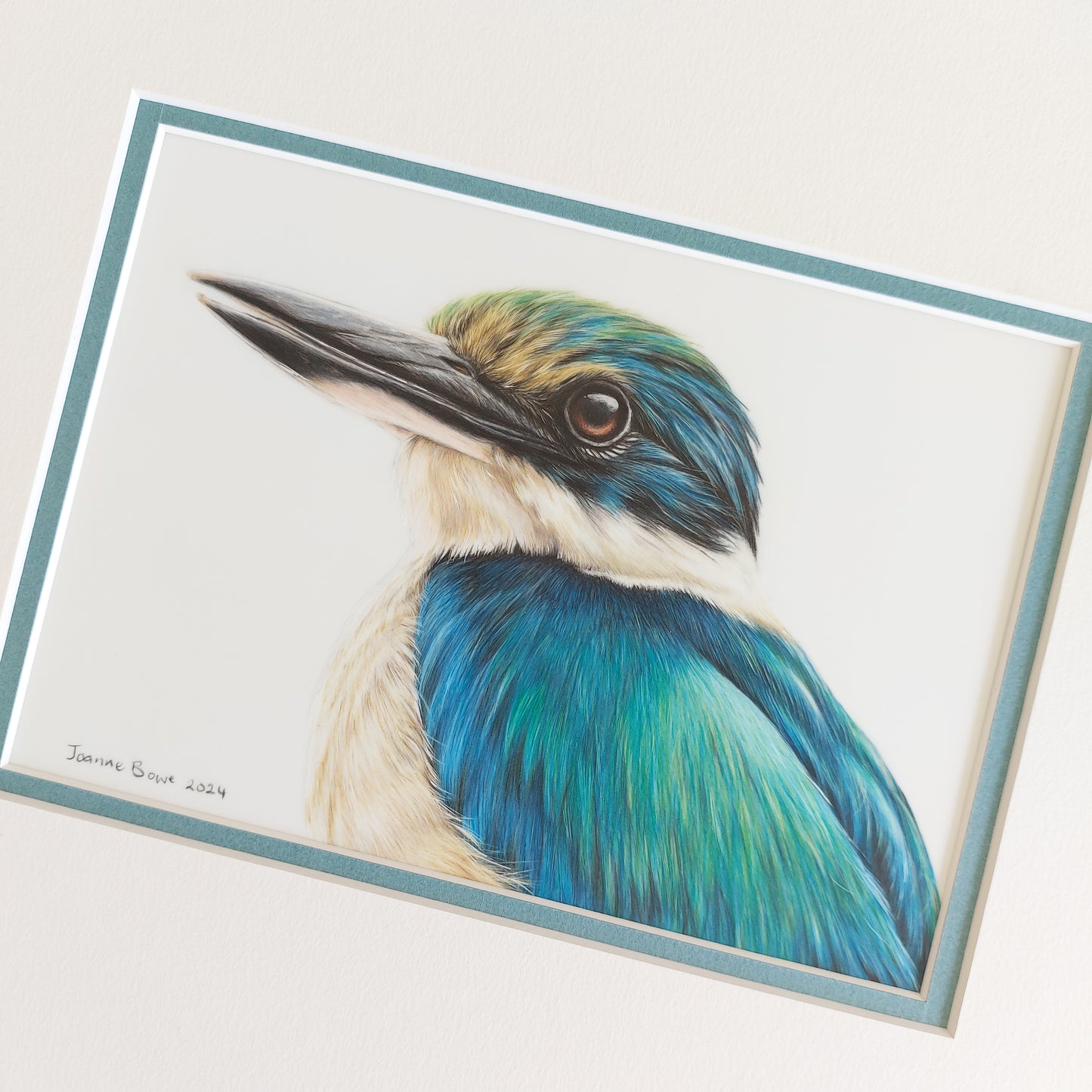 Colourful Kingfisher ORIGINAL - Joanne Bowe | New Zealand Artist