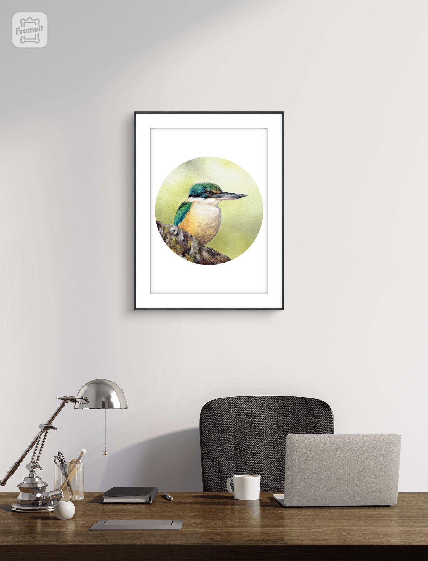 Kingfisher II (Circle Series) -Art Print