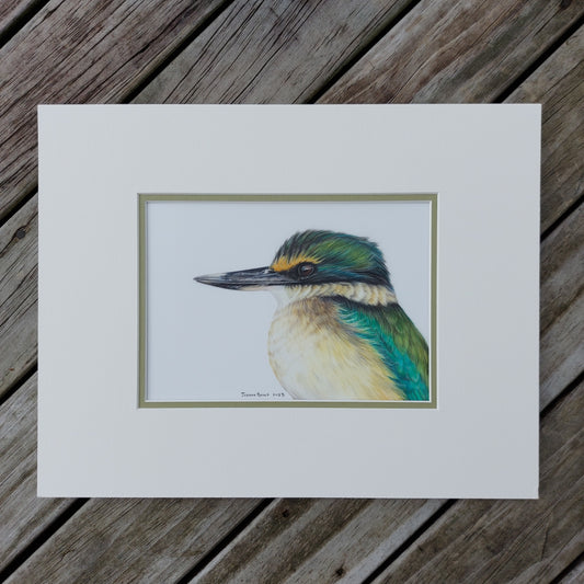 Stealthy Kingfisher ORIGINAL - Joanne Bowe | New Zealand Artist