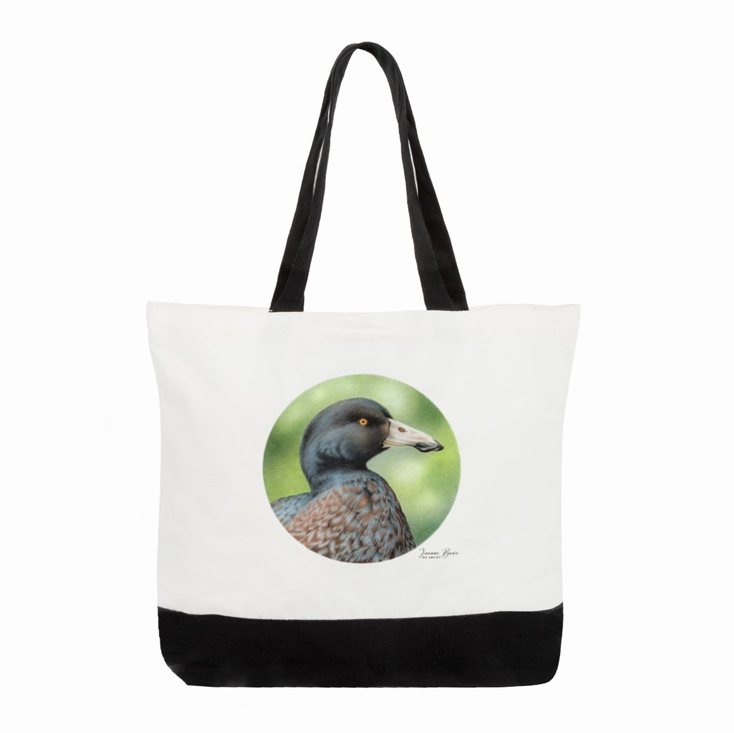 Blue Duck Cotton Tote Bag - Joanne Bowe | New Zealand Artist