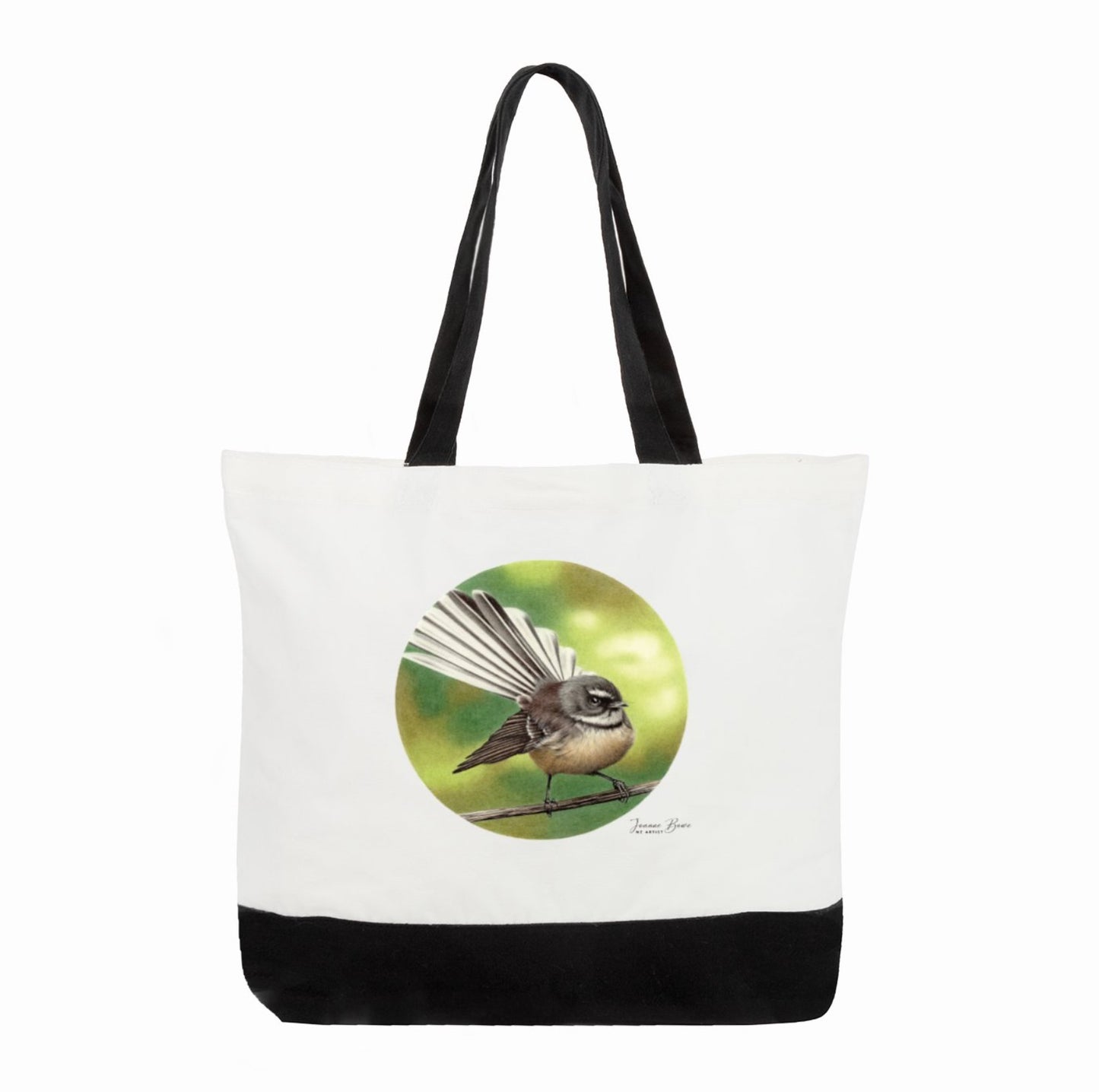 Fantail Cotton Tote Bag - Joanne Bowe | New Zealand Artist