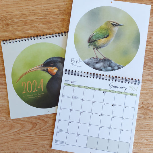 Calendar 2024 New Zealand Birds