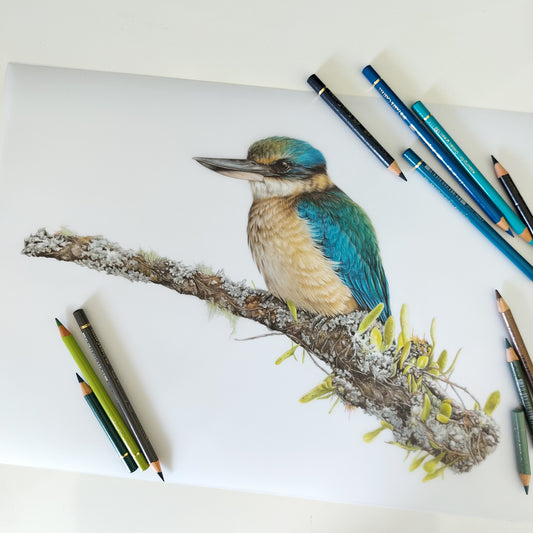 Kingfisher's Lookout - Original Pencil Artwork