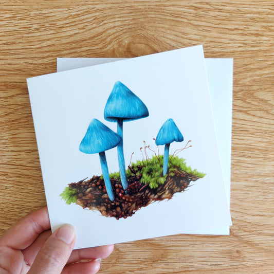 Blue Mushroom Greeting Card