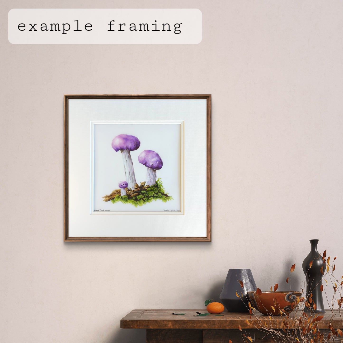 Purple Pouch Fungi - Original Pencil Artwork