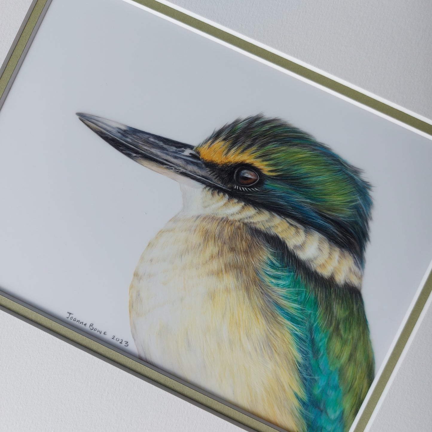 Stealthy Kingfisher ORIGINAL - Joanne Bowe | New Zealand Artist